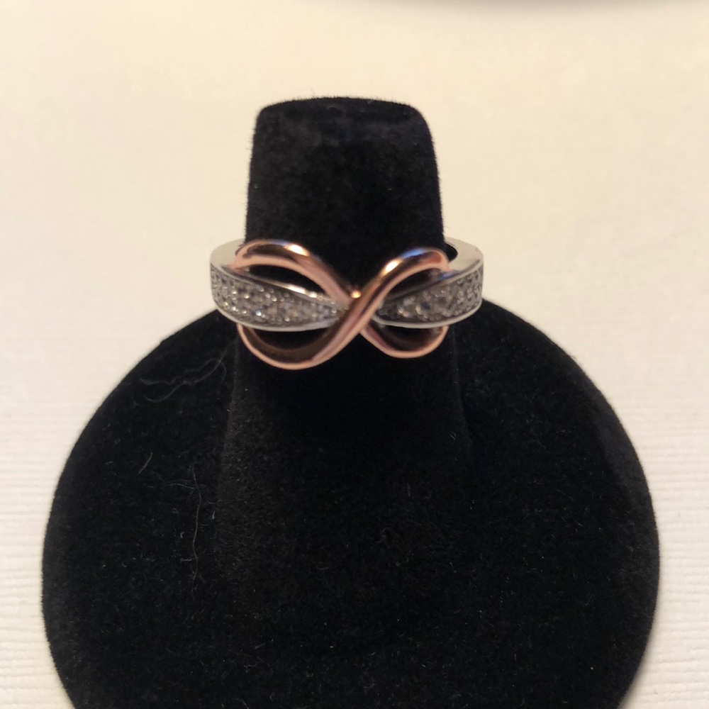 Sterling silver Infinity Pave ring